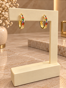 Argola C/ Zircônias Color Semijoia 18k B836