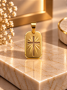 Pingente Medalha C Crucifixo- Semijoia 18k-MPI467