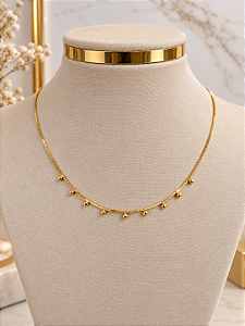Gargantilha Com Bolinhas - Semijoia 18k - MG1086