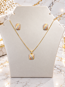 Conjunto Color Quadrado - Semijoia 18k - MCJ201