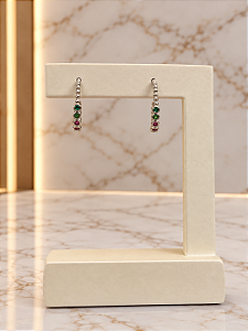 Argola Mini Com Zircônia Coloridas e Brancas - Semijoia Banho Ródio - B851