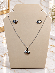 Conjunto Coração - Aço Inoxidável - MGJ234