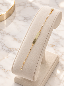 Pulseira Plaquinha Infantil - Ouro 18k - P253