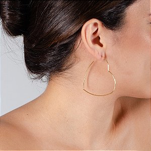 Argola Coração Grande - Semijoia 18k - Antialérgica - MB65-11120