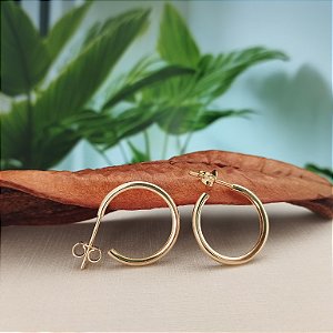 Argola Pequena - Semijoia 18 k - MB62-542 - 14mm