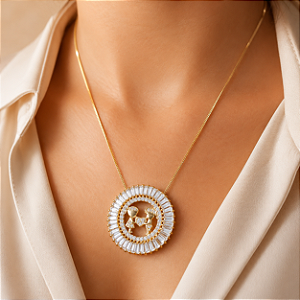 Gargantilha Casal Cravejado - Semijoia 18k - MC37-47282