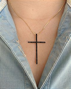 GARGANTILHA CRUZ SEMIJOIA - C374-1390