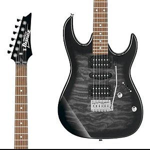 Guitarra Ibanez Gio GRX70 Preta Transparent BKL Tigrada
