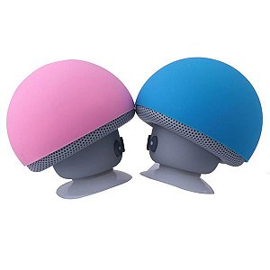 Caixinha de Som Sem Fio Cogumelo Bluetooth 4.1 Speaker Azul Elistooop