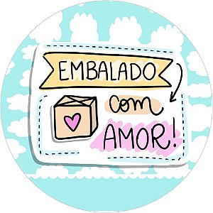 Etiqueta Adesiva EMBALADO COM AMOR