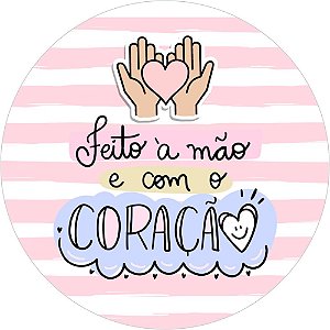Etiqueta Adesiva FEITO A MÃO E COM CORAÇÃO