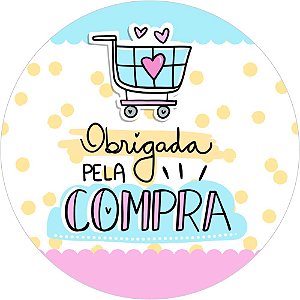 Etiqueta Adesiva OBRIGADA PELA COMPRA