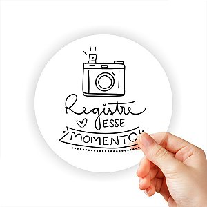 Etiqueta REGISTRE ESSE MOMENTO Adesivo Transparente