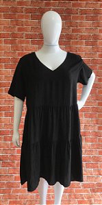 VESTIDO MIDI PRETO PLUS SIZE