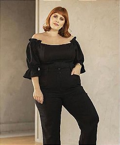 BLUSA FRANJA MANGA PLUS SIZE
