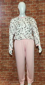 PIJAMA INVERNO DE FLORES PLUS SIZE