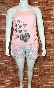 BABY DOLL REGATA CORAÇÃO PLUS SIZE