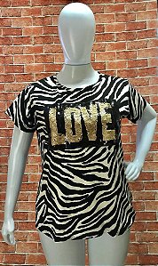 BLUSA DE ANIMALPRINT DE ZEBRA COM PAITÊ