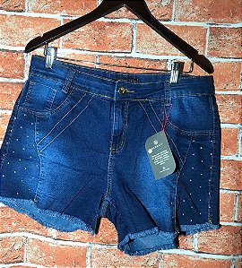 SHORTS JEANS ESCURO COM BRILHOS