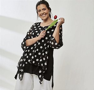 BATA AMPLA COM SOBREPOSIÇÃO CRAPE POÁ