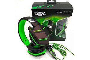 FONE DE OUVIDO HEADSET PRETO/VERDE DEX DF-500 para PS4 E XBOX ONE P3