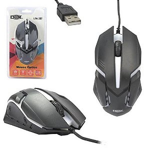 MOUSE GAMER C/ FIO USB PRETO 1600 DPI DEX - LTM-567