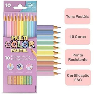 Lápis de Cor 10 cores Multicolor Pastel | EcoLápis Faber-Castell