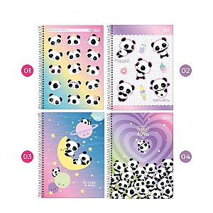 Caderno Espiral Universitário Lovely Friend Panda 160 Folhas 10 Matérias | Tilibra