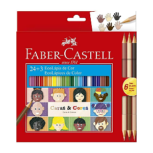 Lápis de Cor Caras & Cores 24 cores + 6 Tons de Pele | Faber-Castell