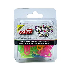 Caixinha 100 Clipes Coloridos Neon Fashion | RADEX