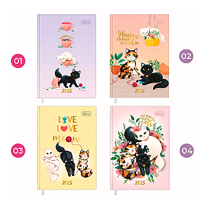 Agenda Costurada Petit Purrfect Cats 2025 | Tilibra