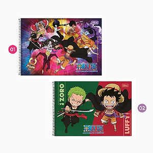 Caderno Cartografia e Desenho One Piece c/ Adesivos | Tilibra