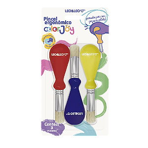 Pincel Ergonômico Color Joy c/3 | Leo&Leo