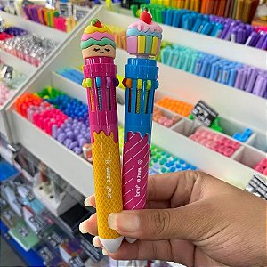 Caneta Esf. Colorida 10 Cores Coleção Candy Tutti-Frutii | BRW