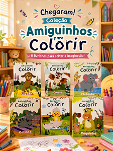 Livro Infantil c/ História Coleção Amiguinhos para Colorir | Ciranda Cultural