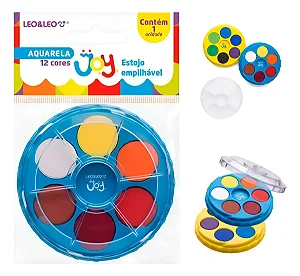 Estojo Empilhável Aquarela Coleção Joy 12 Cores | Leo&Leo