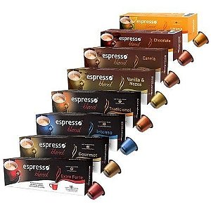 120 cápsulas aromas sortidos compatível Nespresso + 20 grátis Tradicional Promocional