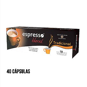  kit 40 cápsulas de café sabor Tradicional compatível Nespresso