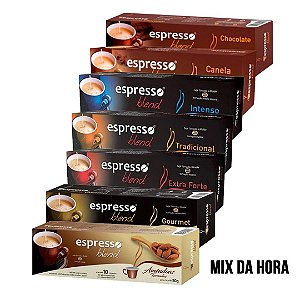 70 cápsulas "Promoção Da Hora" (chocolate,canela,intenso,tradicional,extra forte, gourmet e amendoa) + Grátis 10 capsulas intenso para Nespresso.
