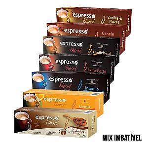 70 cápsulas "Promoção Imbatível" (vanilla,canela,tradicional,extra forte,intenso,laranja e amendoa) + Grátis 10 capsulas intenso para Nespresso.