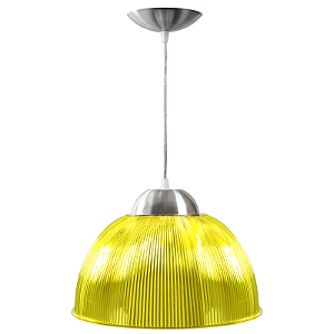 Luminária Prismática 12 Pol Pendente Amarelo Luxo E-27 - Claron