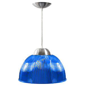 Luminária Prismática 12 Pol Pendente Azul Luxo E-27 - Claron