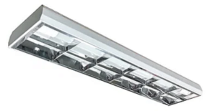 Luminária Comercial Aletada Alto Rendimento de Sobrepor para Lâmpada Led T8 2x 9W 10W