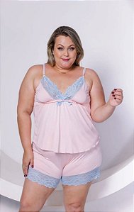 SHORT DOLL PLUS SIZE - COR ROSA E AZUL