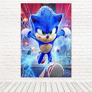 Painel Retangular Tecido Sublimado 3D Sonic 1,50 X 2,20 WRT-4326