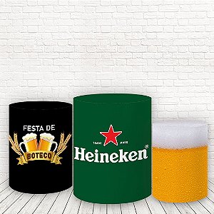 Trio de Capas Cilindros Tecido Sublimado Boteco Heineken WCC-260