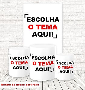 Painel Retangular e Capas Tecido Sublimado "Escolha o Tema Aqui"