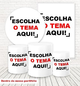 Kit 2 Painéis e Capas Tecido Sublimado "Escolha o Tema Aqui"