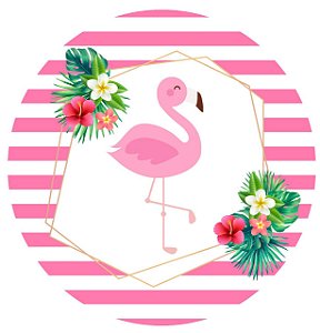 Painel Redondo Tecido Sublimado 3D Flamingo WRD-799