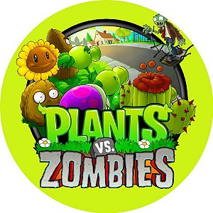 Painel Redondo Tecido Sublimado 3D Plants vs Zombies WRD-4337